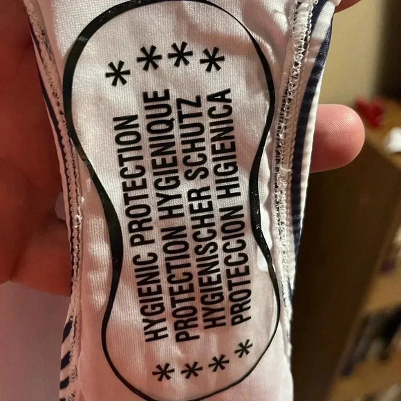 NWOT Aava Oceane Retro One-Piece blue and white striped Swim Suit XXL - Picture 4 of 7